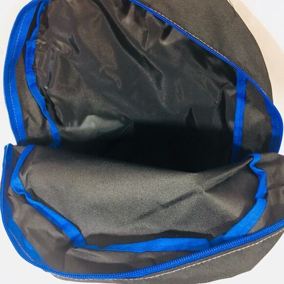 Old Navy Color Block Canvas Black Blue Backpack School Books Kids New - Picture 4 of 5